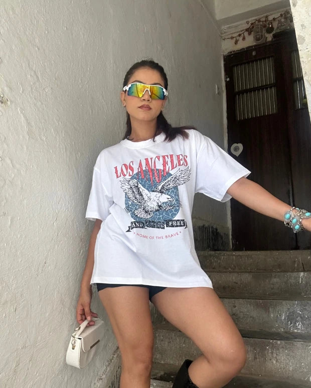 White LA Oversized T-Shirt