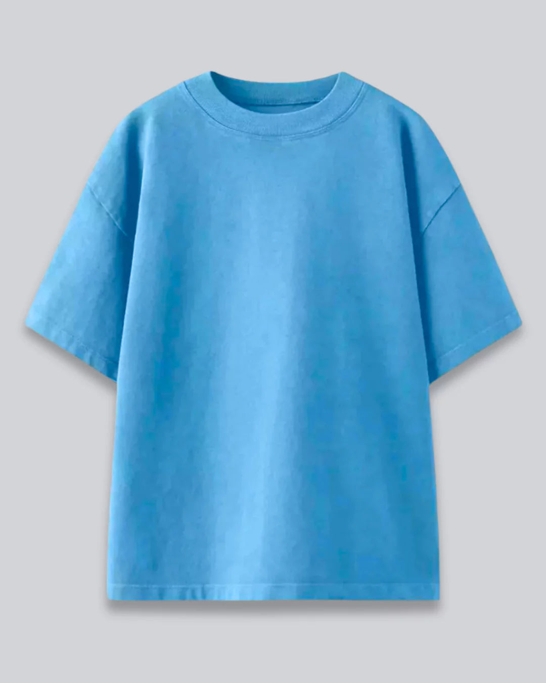 Denim Blue Oversized Plain T-Shirt