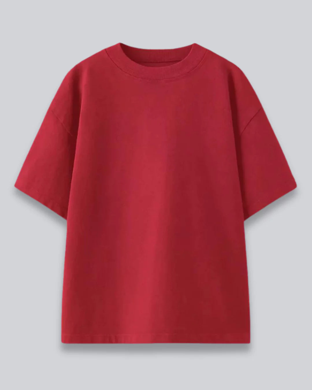 Red Oversized Plain T-shirt