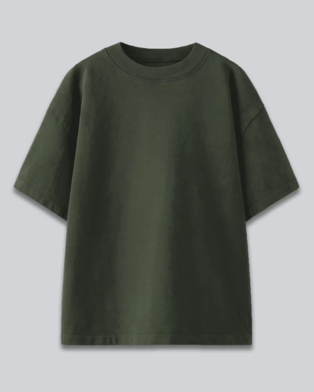 Olive Green Oversized Plain T-Shirt