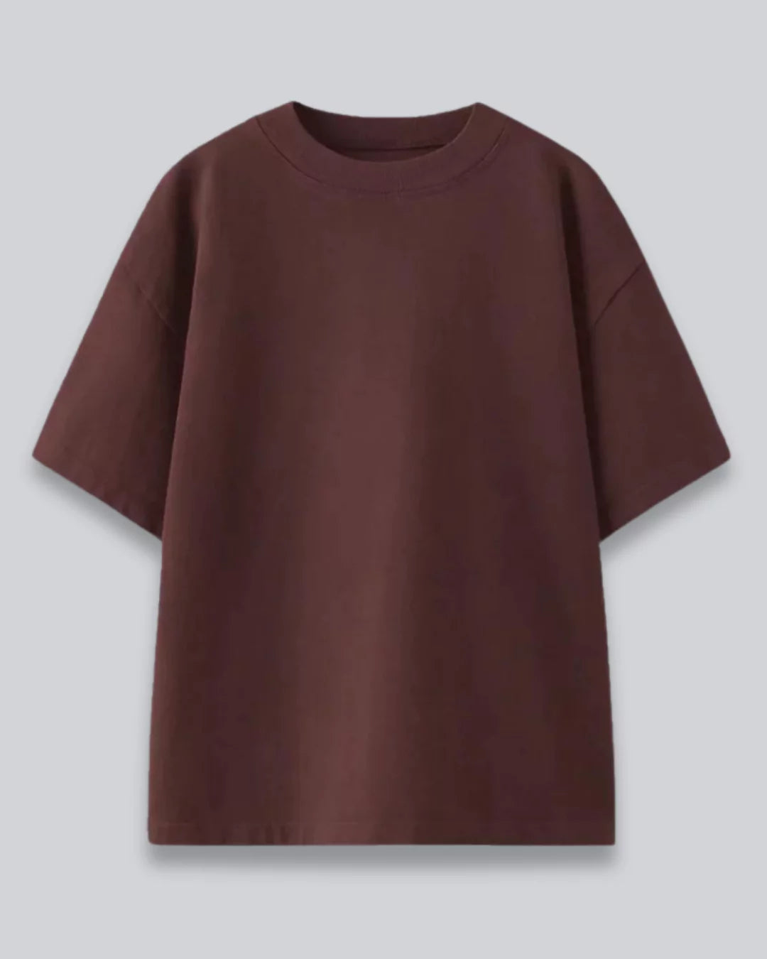 Brown Oversized Plain T-shirt