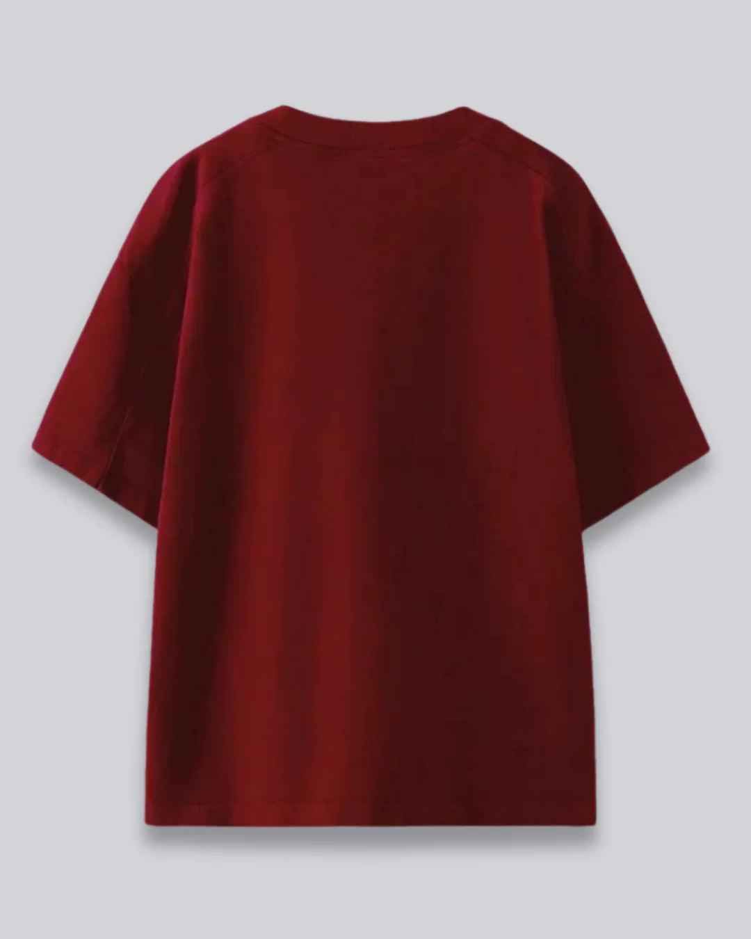 Maroon Oversized Plain T-shirt