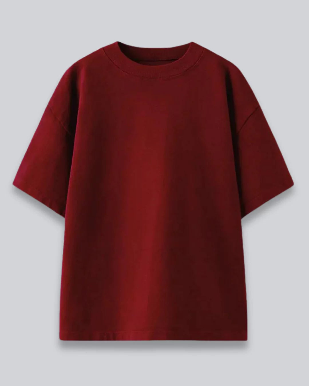 Maroon Oversized Plain T-shirt