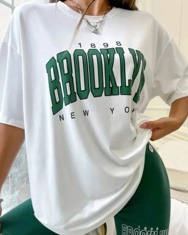 White Brooklyn Oversized T-Shirt