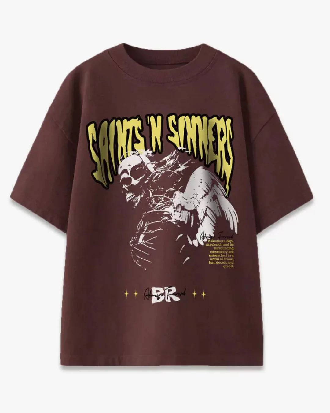 Brown Saints n Sinners Oversized T-Shirt