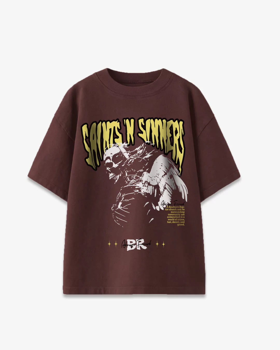 Brown Saints n Sinners Oversized T-Shirt