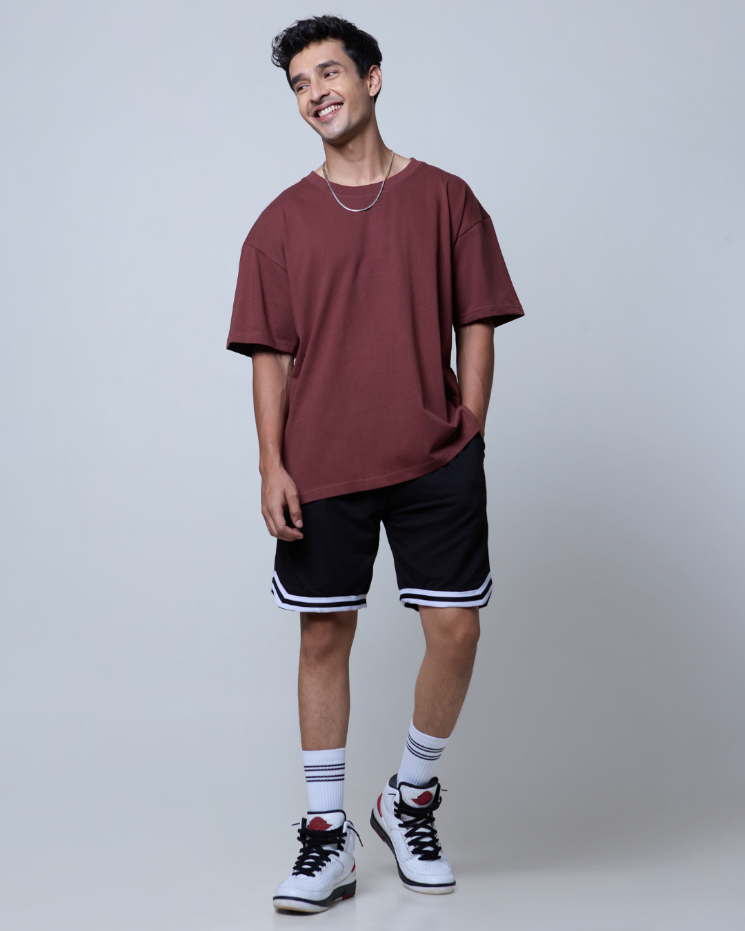 Brown Plain Oversized T-shirt