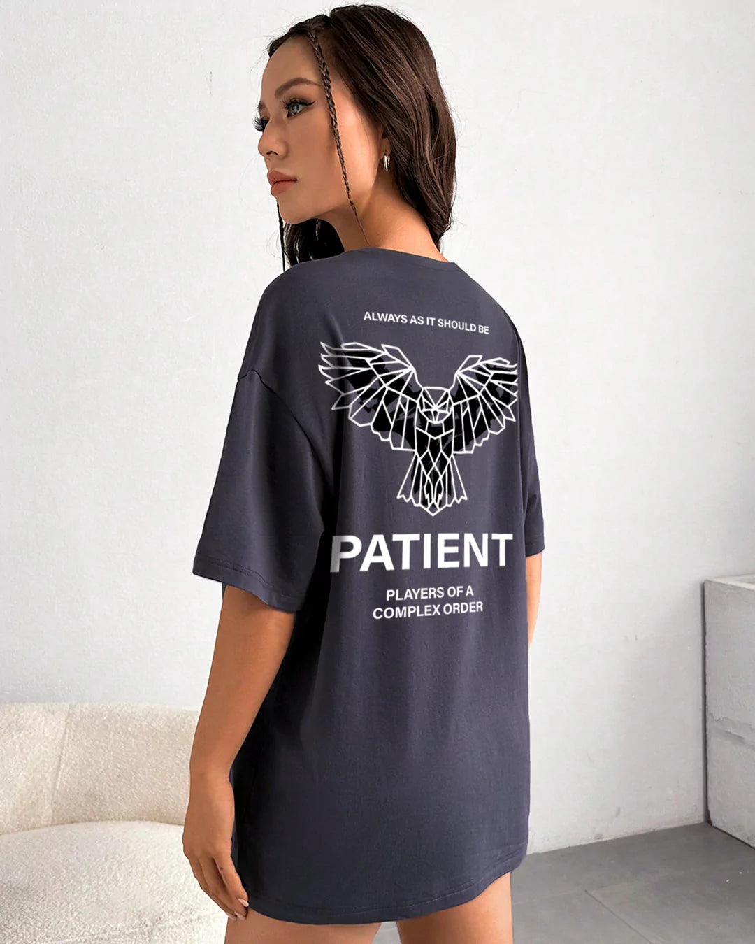 Dark Grey Patient Oversized T-shirt